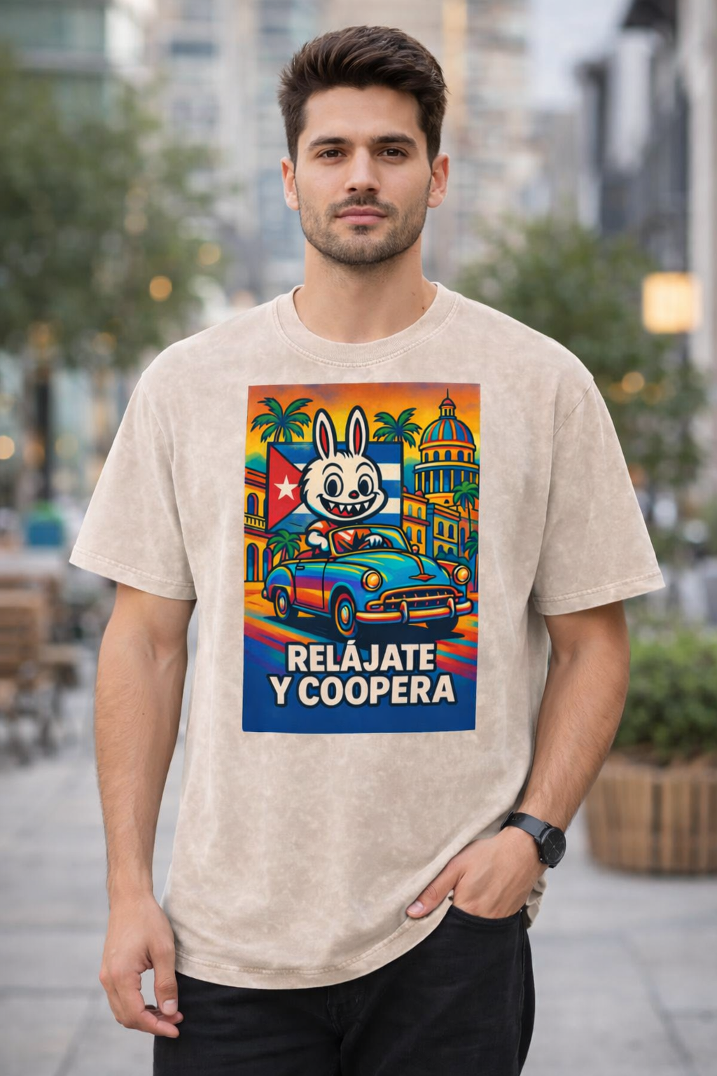 Camiseta oversize Lavado Vintage/Desgastada