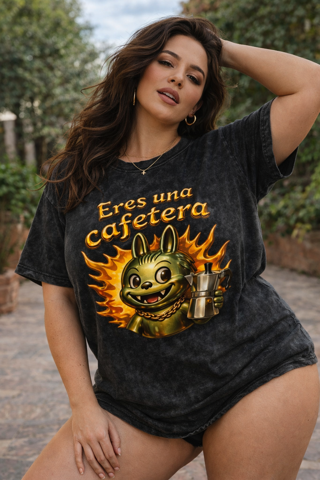 Snow Washed Oversized Cotton T-Shirt